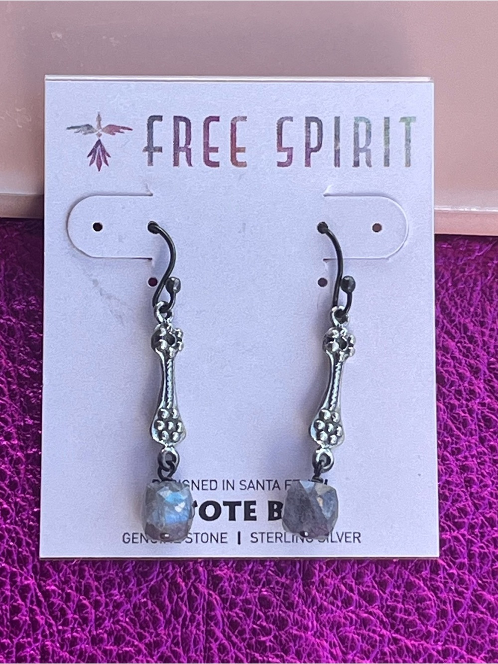 NWT Peyote Bird Santa Fe Sterling Silver Faceted Labradorite Drop Earrings